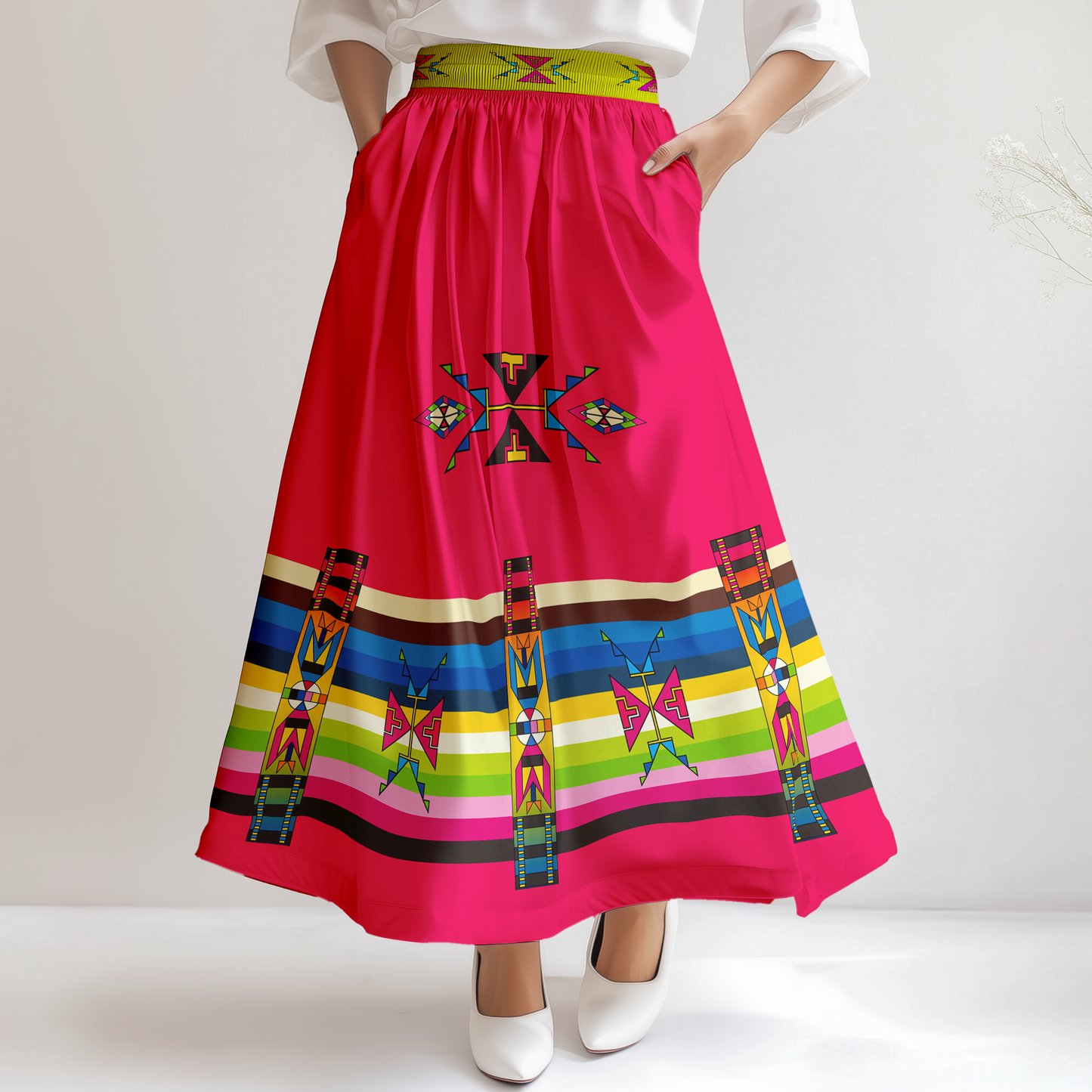 Four Directions Harmony Geometric Skirt