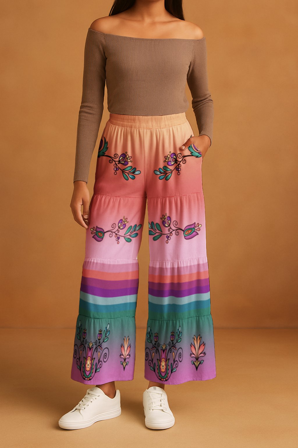 Cedar Wind Bloom Three Tier Pants