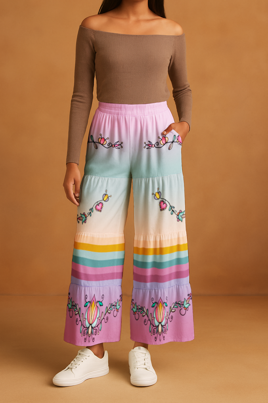 Harvest Heart Floral Three Tier Pants