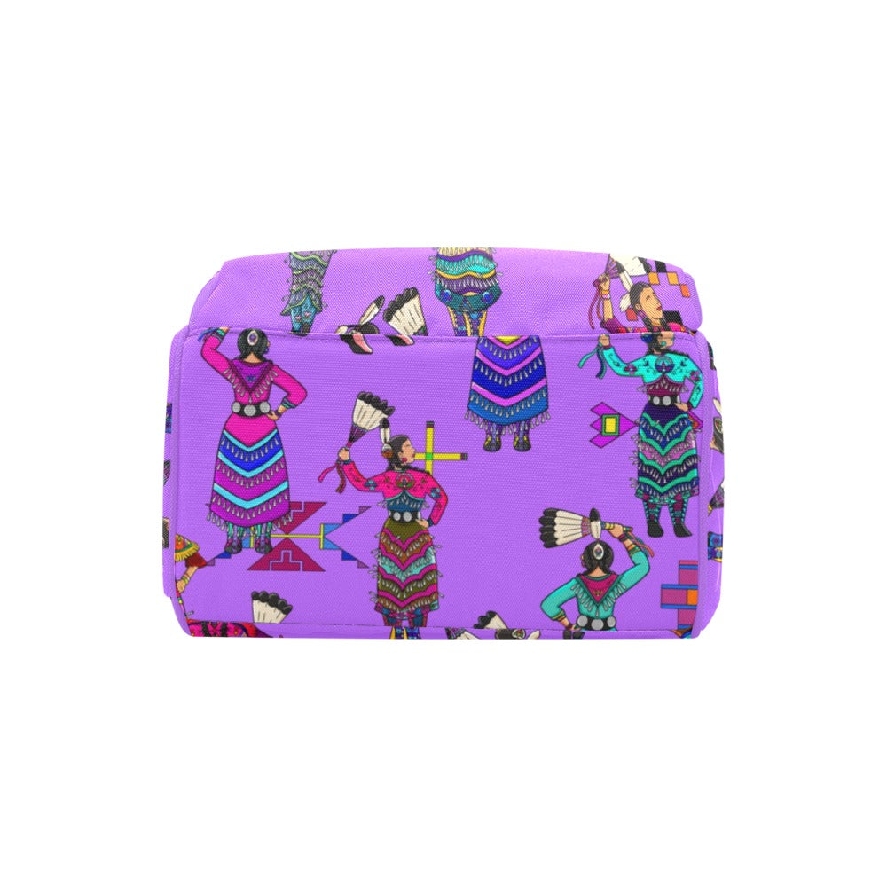 Women's Jingle Dancers Purple Multi-Function Diaper Backpack