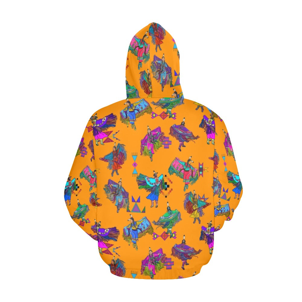 Women's Fancy Dancers Orange Hoodie for Women (USA Size)