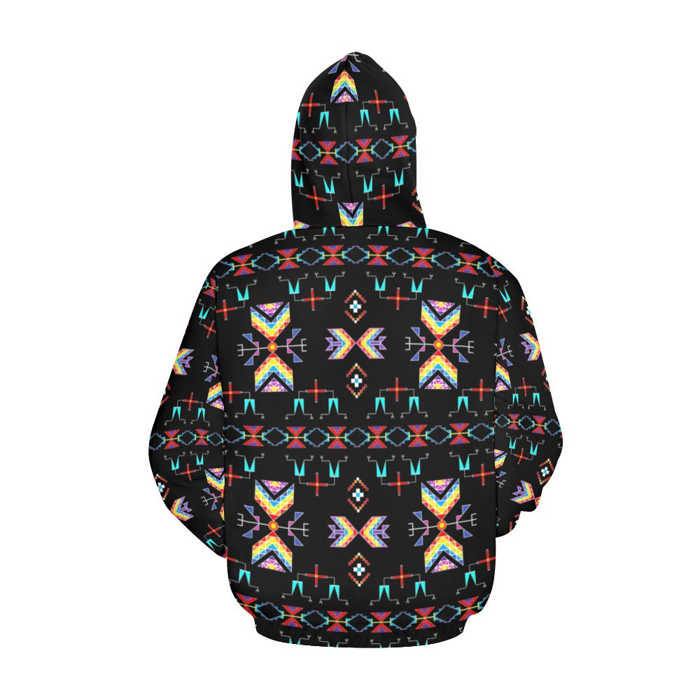 Rainy Chief Rainbow Black Hoodie for Women