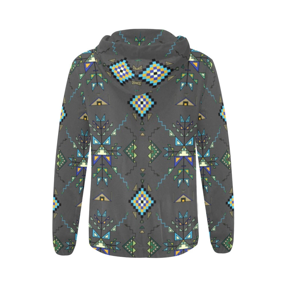 Bear Shield Gray Full Zip Hoodie for Women