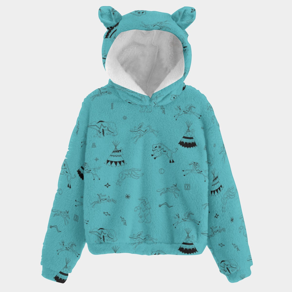 Ledger Dabbles Turquoise Youth Hoodie With Ears