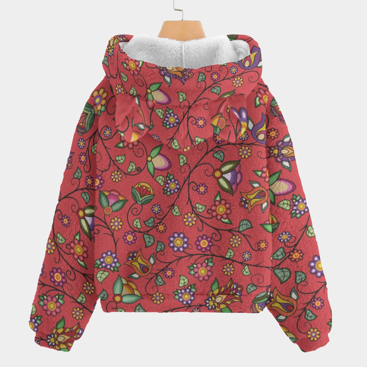 Heartbeat Petals Red Youth Hoodie with Ears