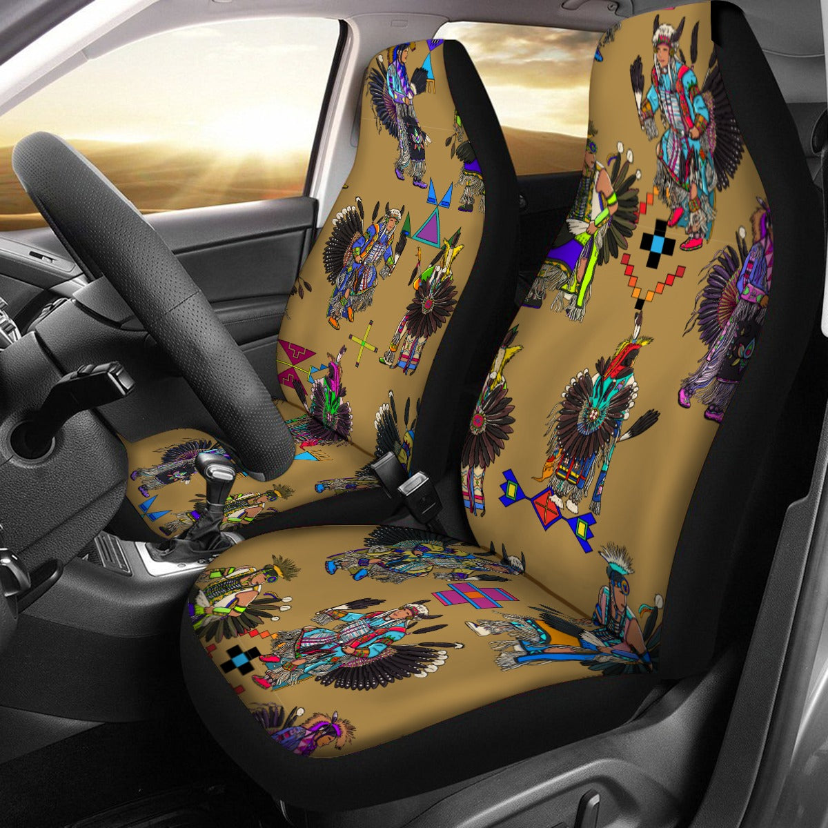 Men's Tradish Dancers Earth Universal Car Seat Cover With Thickened Back