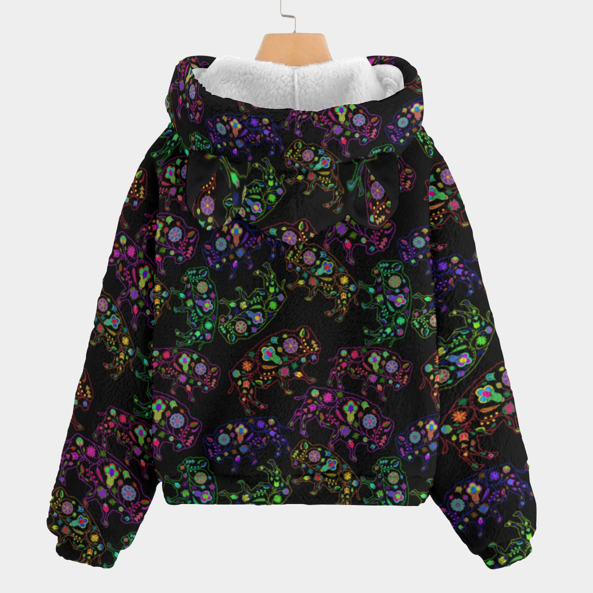 Floral Buffalo Youth Hoodie With Ears