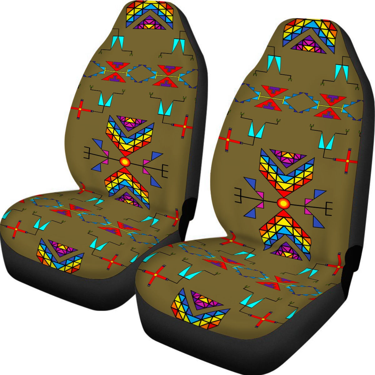 Rainy Chief Rainbow Sage Grass Universal Car Seat Cover With Thickened Back
