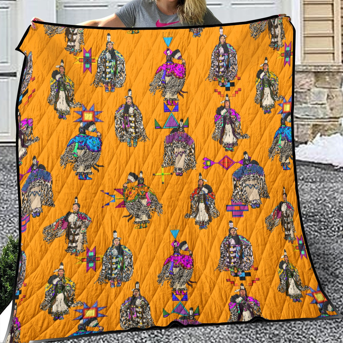 Women's Tradish Dancers Orange Lightweight Quilt by 49 Dzine