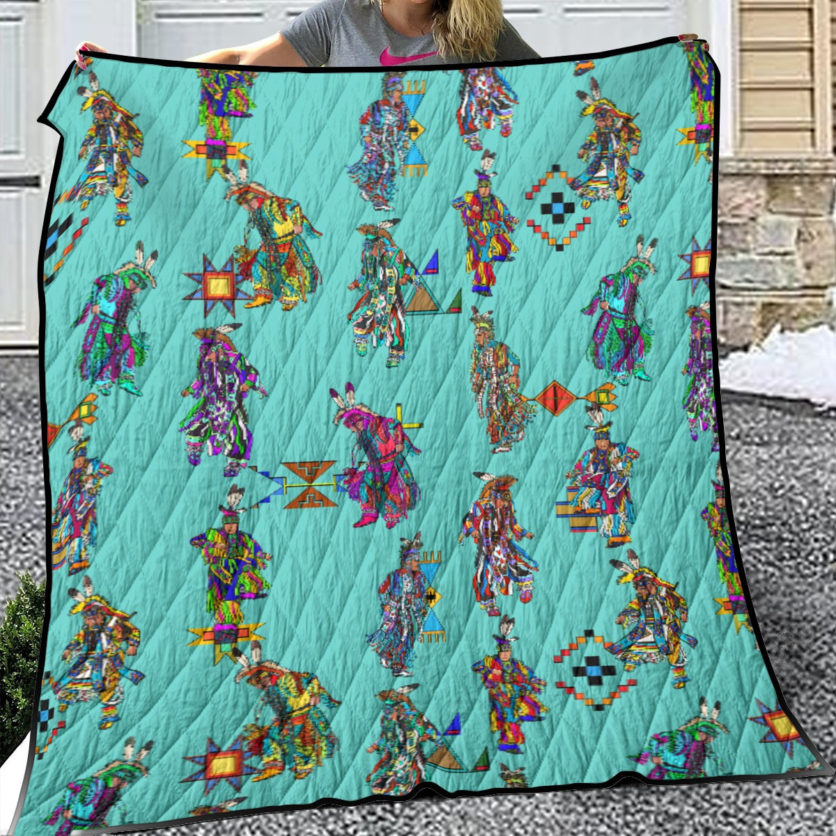 Men's Grass Dancers Eggshell Blue Lightweight Quilt