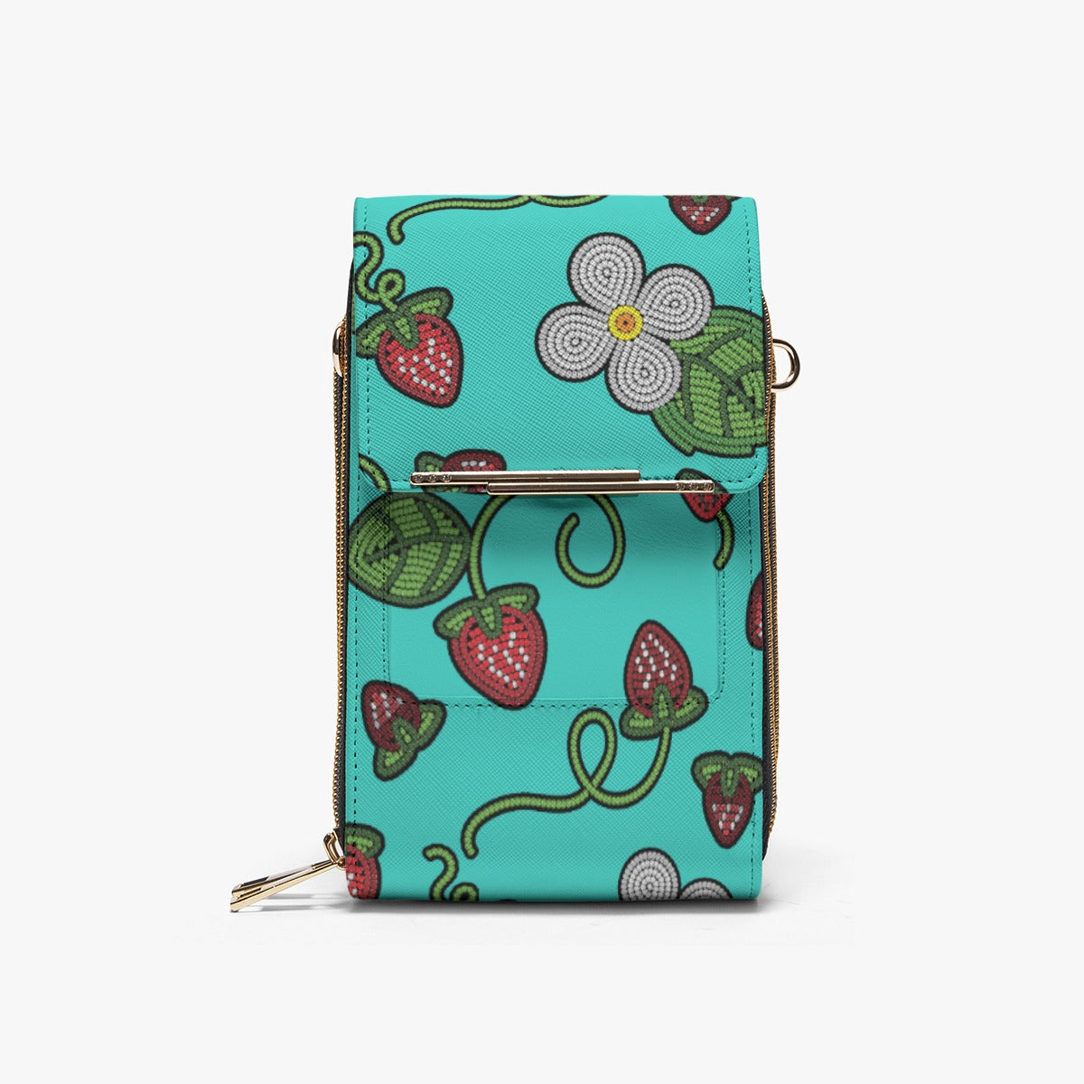 Strawberry Dreams Turquoise Phone Bag by 49 Dzine