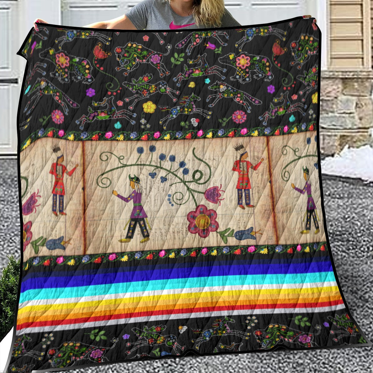 Floral Ledger Warriors Lightweight Quilt by 49 Dzine
