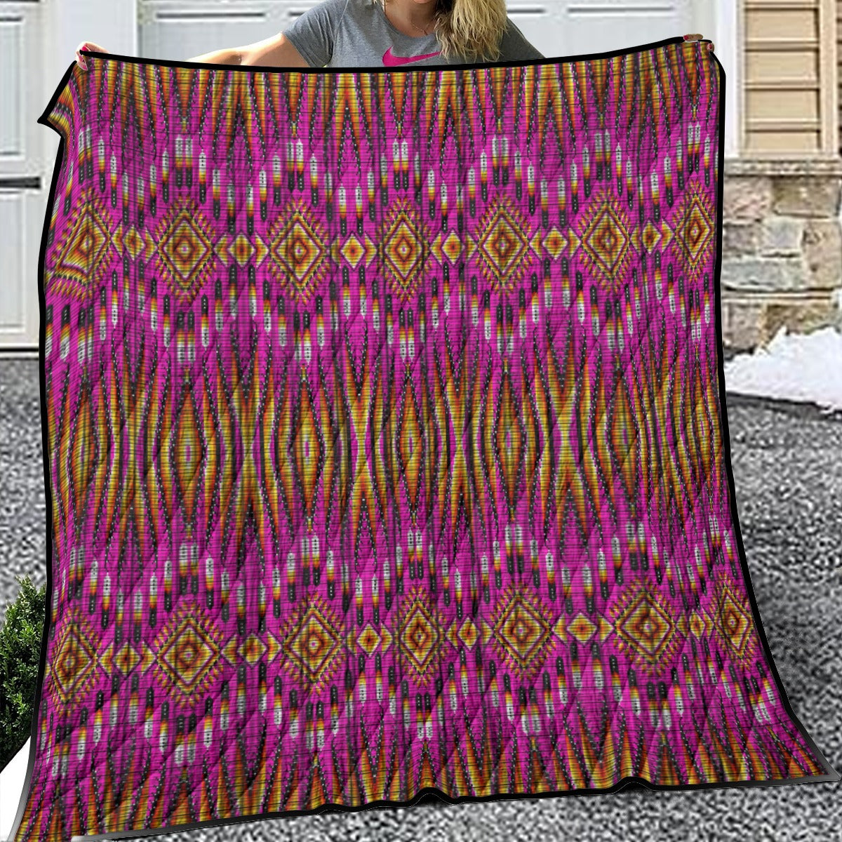 Fire Feather Pink Lightweight Quilt by 49 Dzine