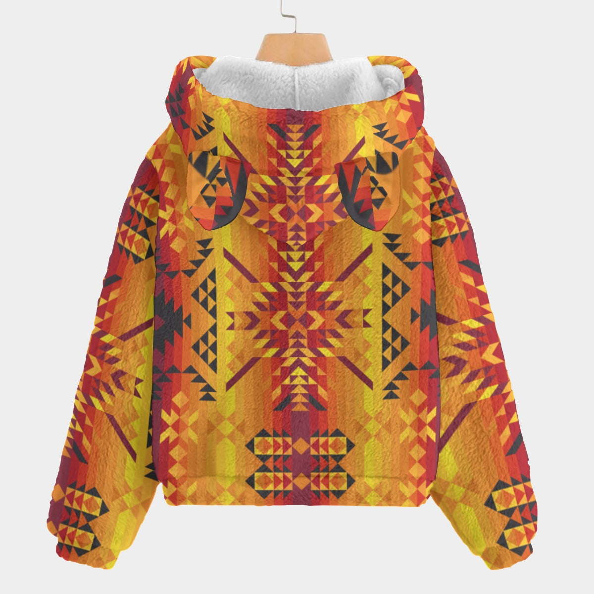 Desert Geo Yellow Red Youth Hoodie With Ears