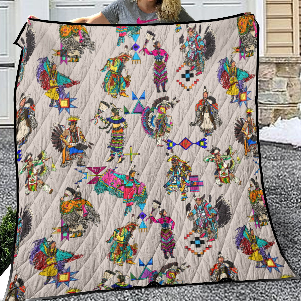 Grand Entry Dancers Muslin Lightweight Quilt