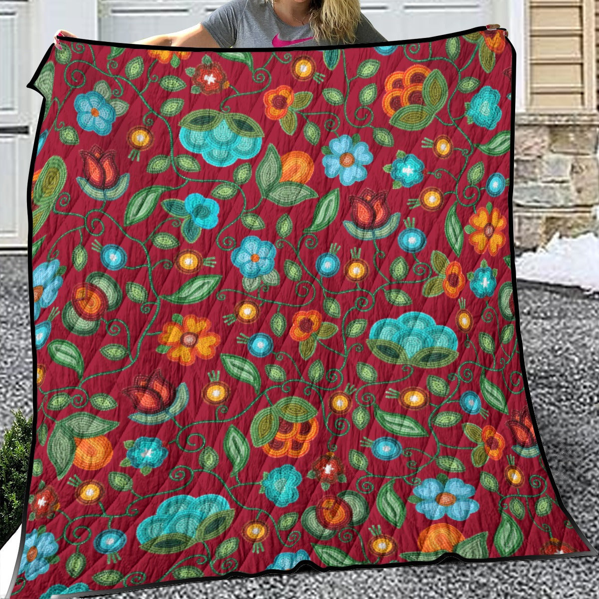 Prairie Fire Petals Red Lightweight & Breathable Quilt