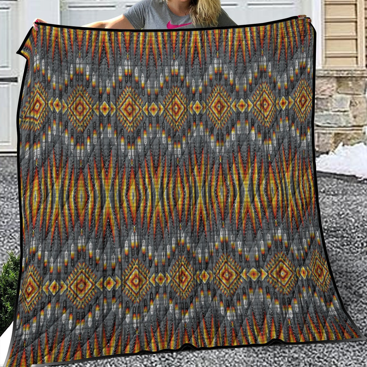 Fire Feather Grey Lightweight Quilt