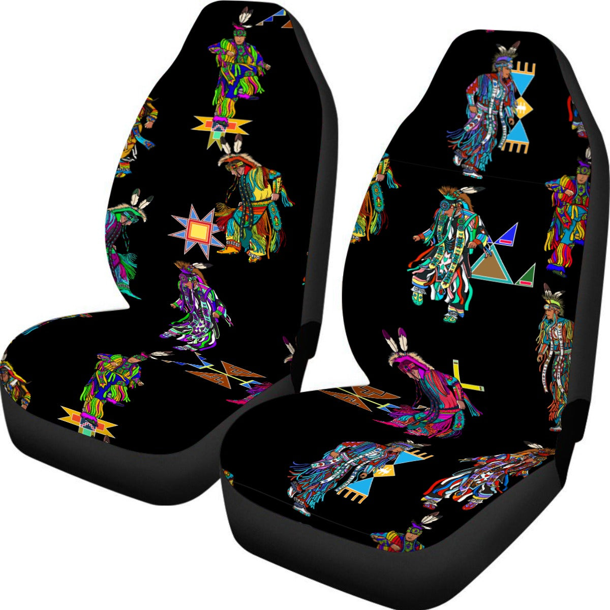 Men's Grass Dancers Black Car Seat Covers