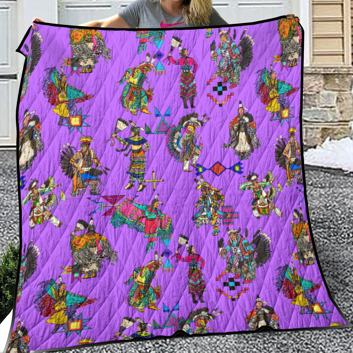 Grand Entry Dancers Purple Lightweight Quilt