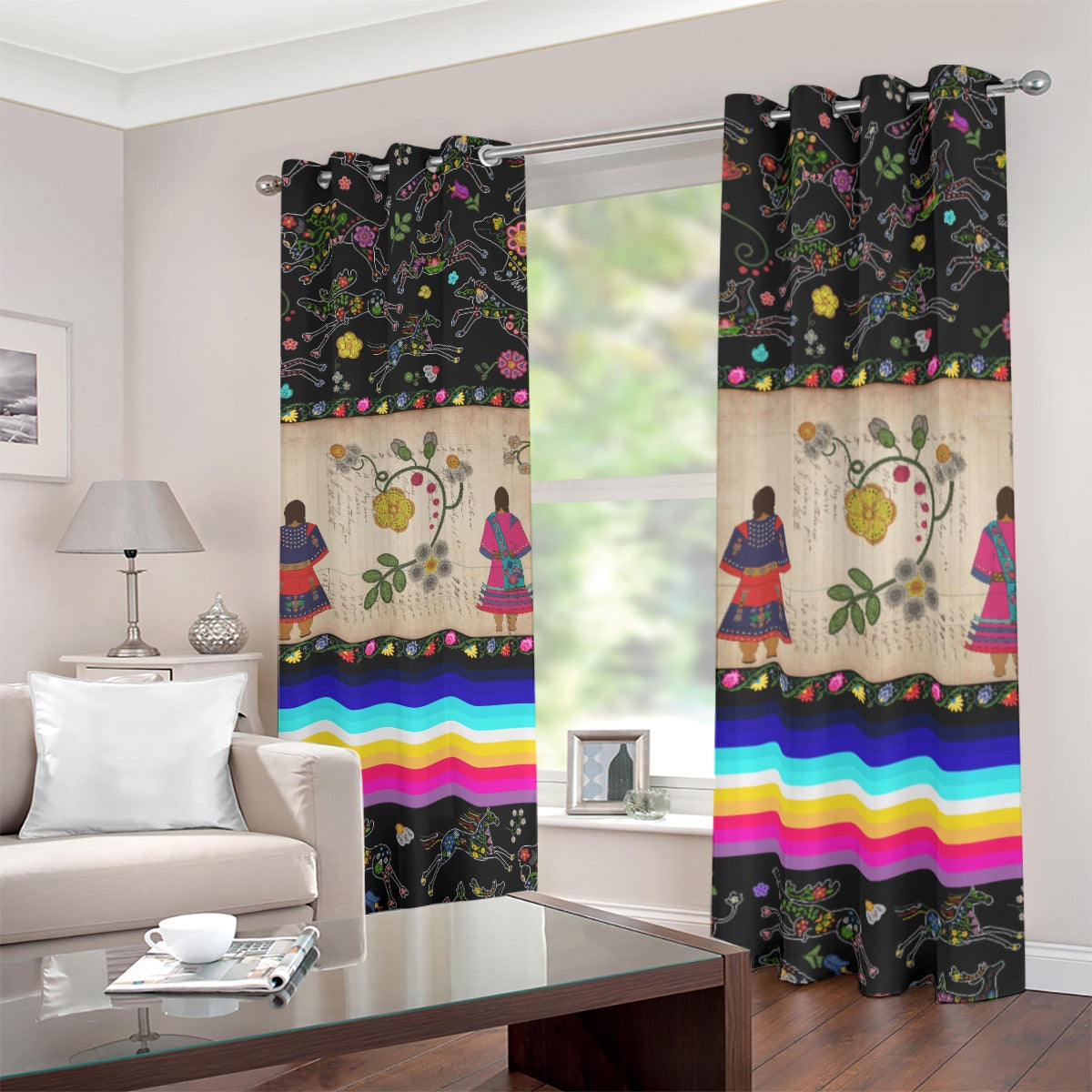 Floral Ledger Grommet Curtains