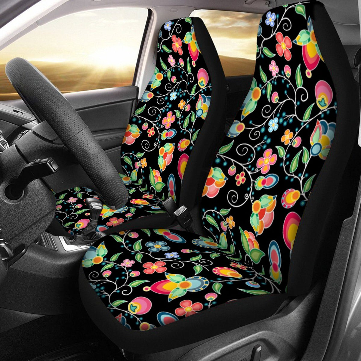 Floral Bounty Universal Car Seat Cover With Thickened Back