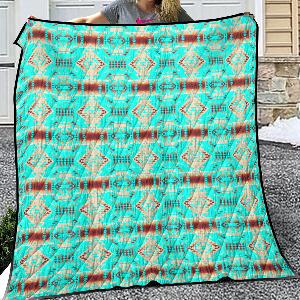 Gathering Earth Turquoise Lightweight Quilt by 49 Dzine