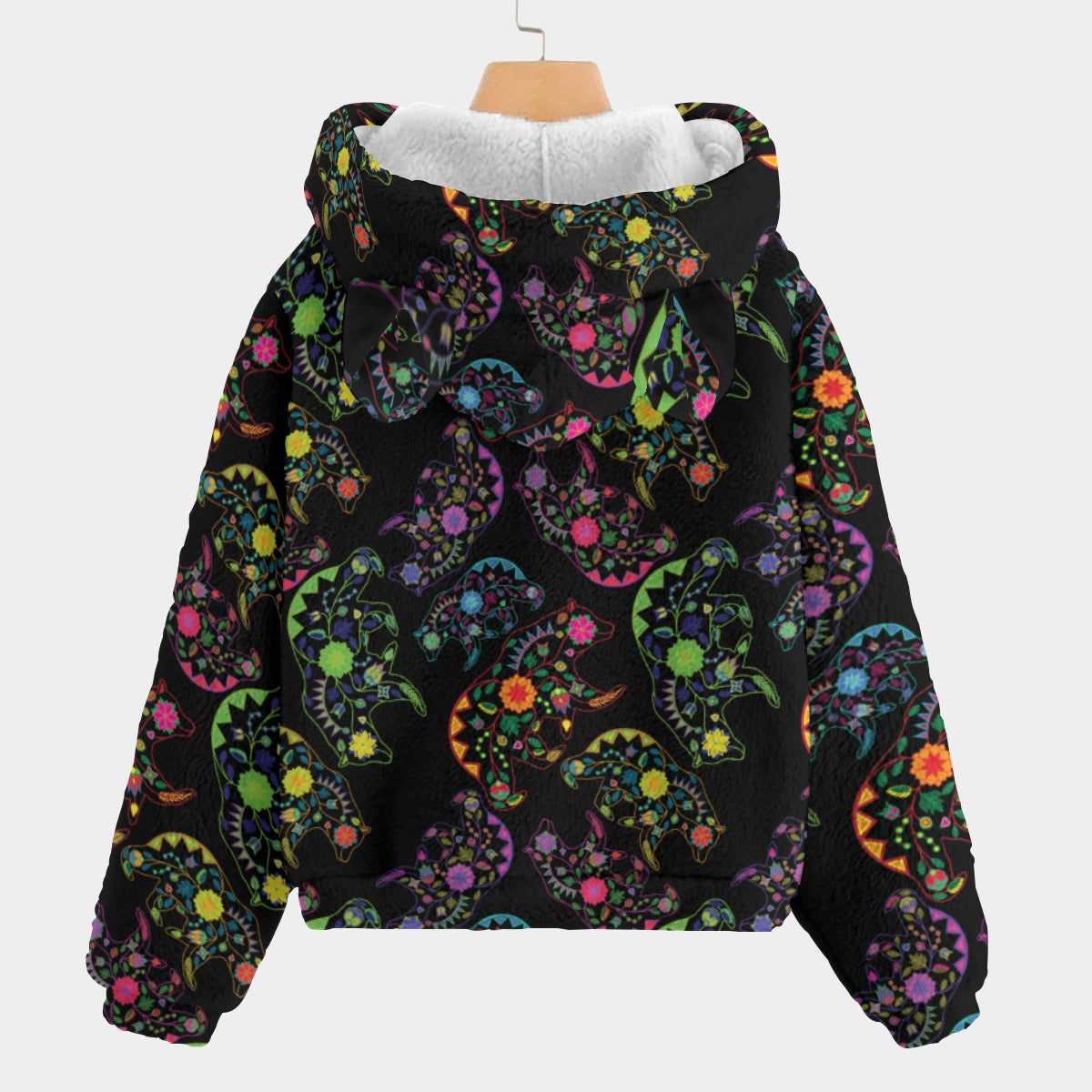 Floral Bear Youth Hoodie With Ears