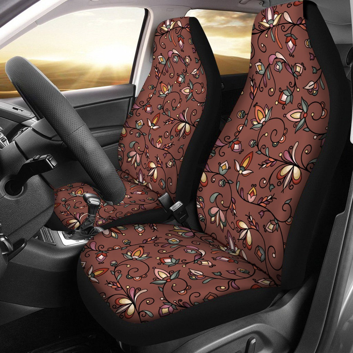 Burnt Sky Petals Universal Car Seat Cover With Thickened Back