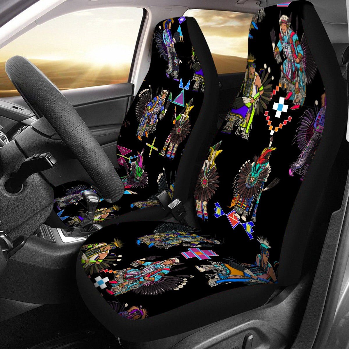 Men's Tradish Dancers Black Universal Car Seat Cover With Thickened Back