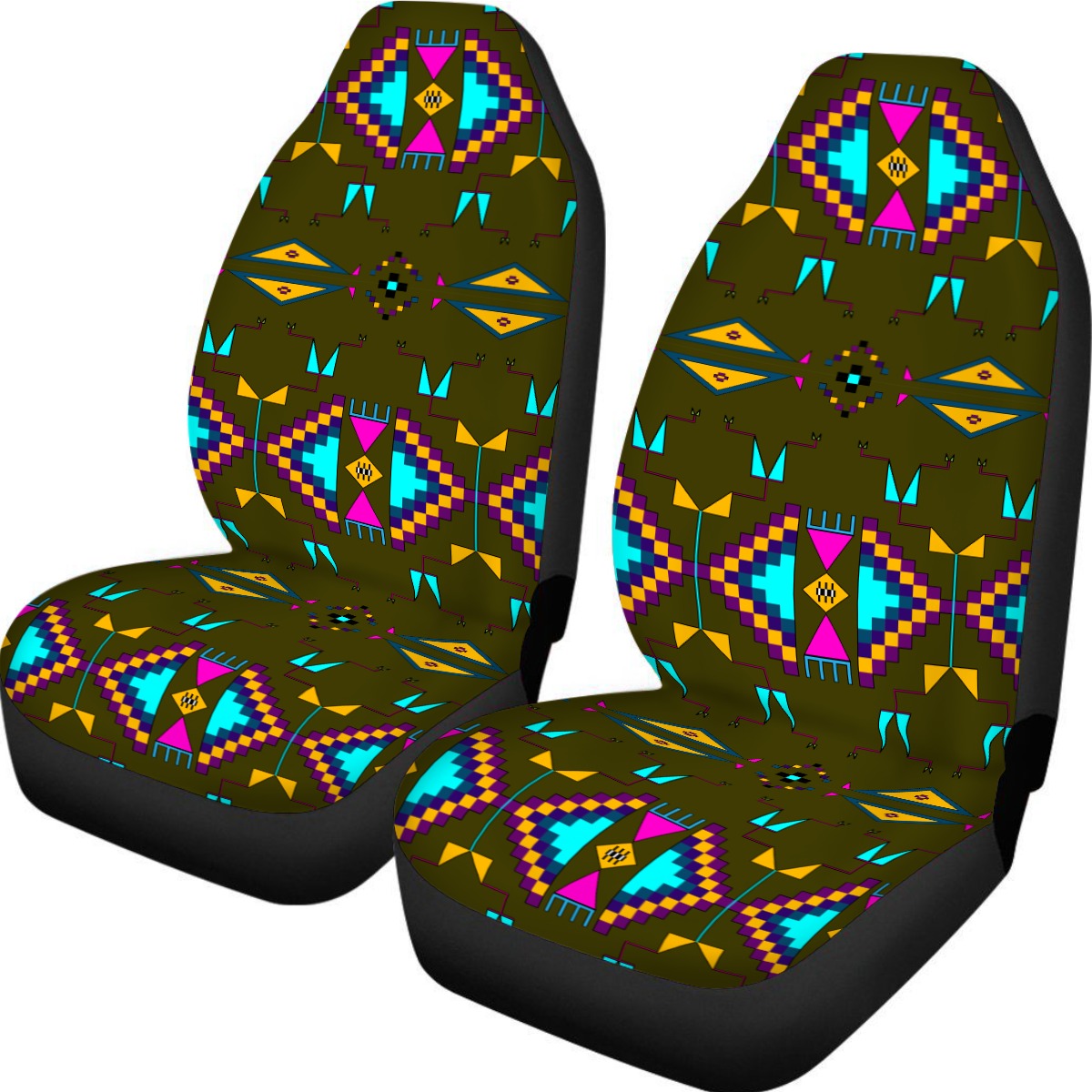 Rite of Passage Olive Universal Car Seat Cover With Thickened Back
