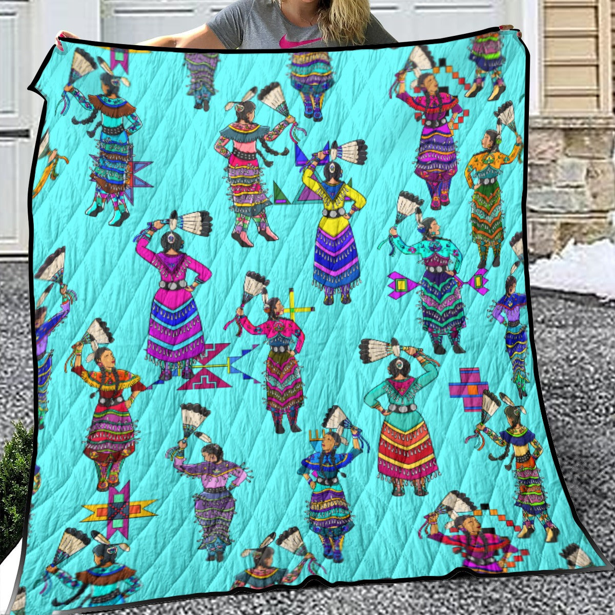 Women's Jingle Dancers Turquoise Lightweight Quilt