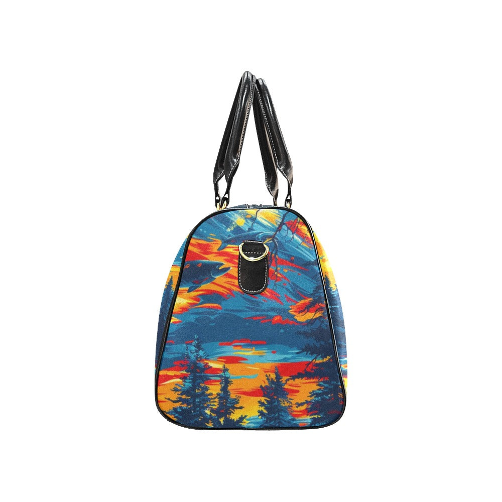 Fishing Bear Large Travel Bag