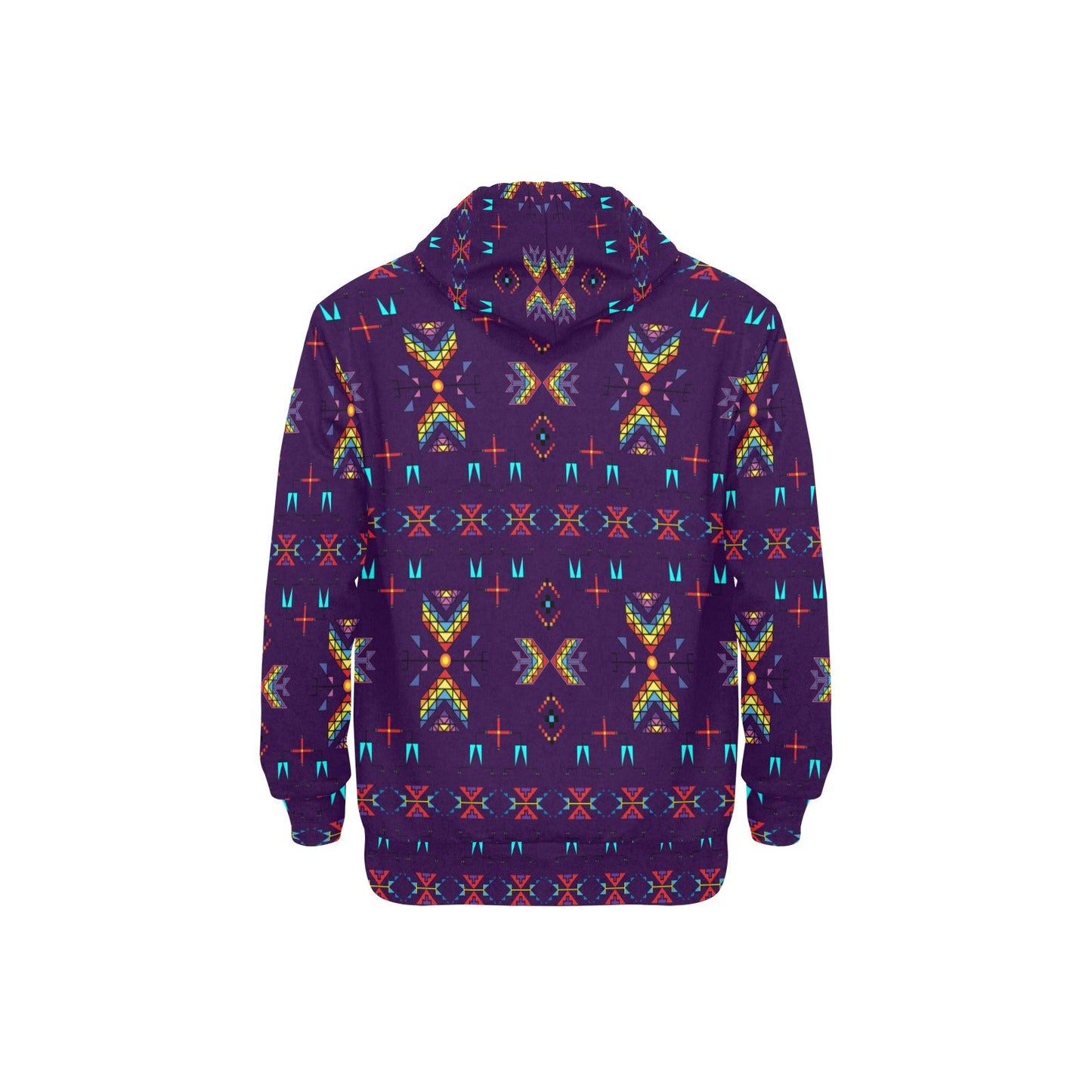 Rainy Chief Rainbow Dark Purple Men's Long Sleeve Fleece Hoodie