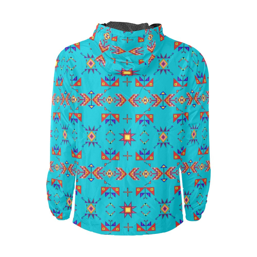 Scattered Generations Turquoise Men's Windbreaker