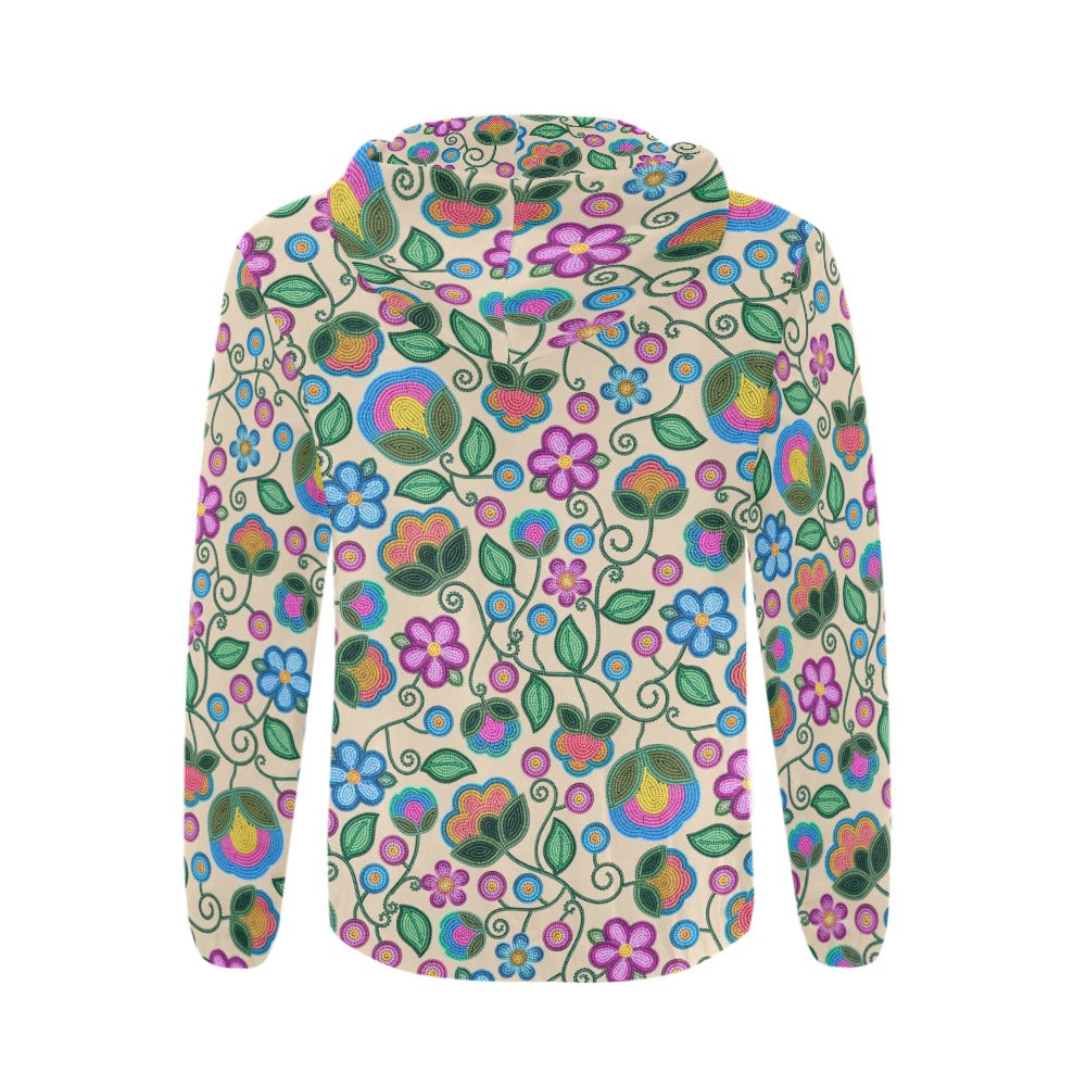 Turquoise Sunbeam Cream Zip Hoodie