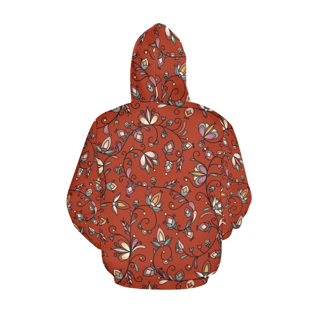 Burnt Sky Petals Red Hoodie for Women
