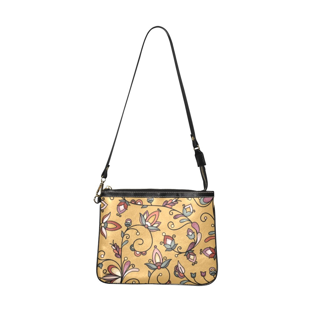 Burnt Sky Petals Gold Small Shoulder Bag