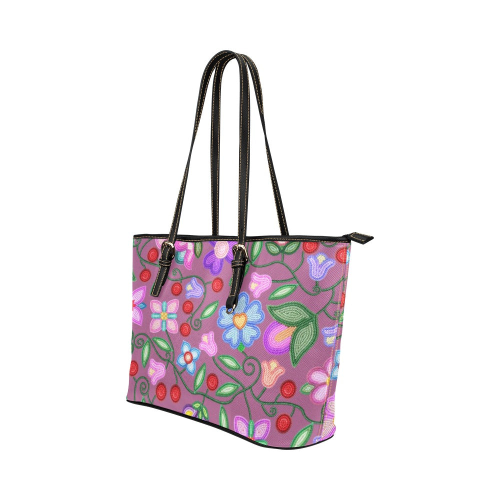 Petal Harmony Dusty Rose Leather Tote