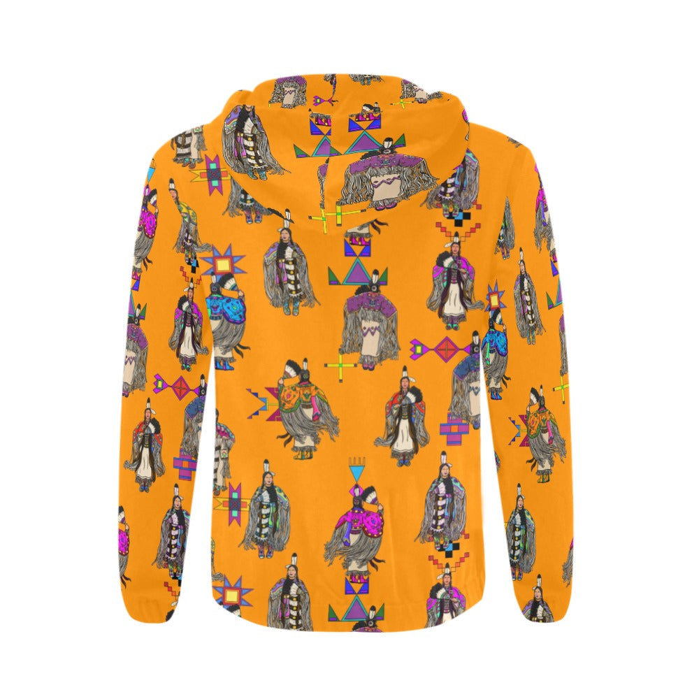 Women's Tradish Dancers Orange Men's Zipper Hoodie