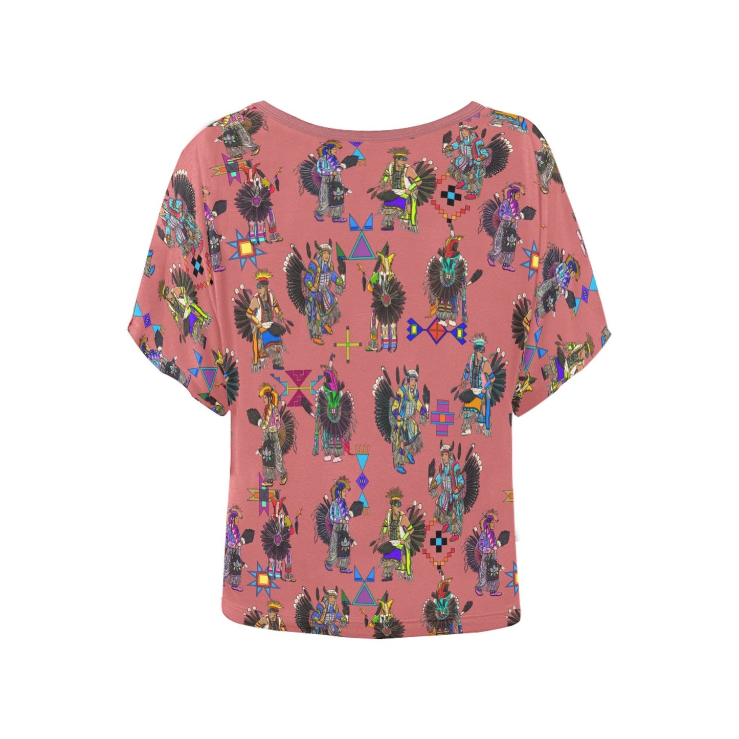 Men's Tradish Dancers Terra Cotta Women's Batwing-Sleeved Blouse T shirt