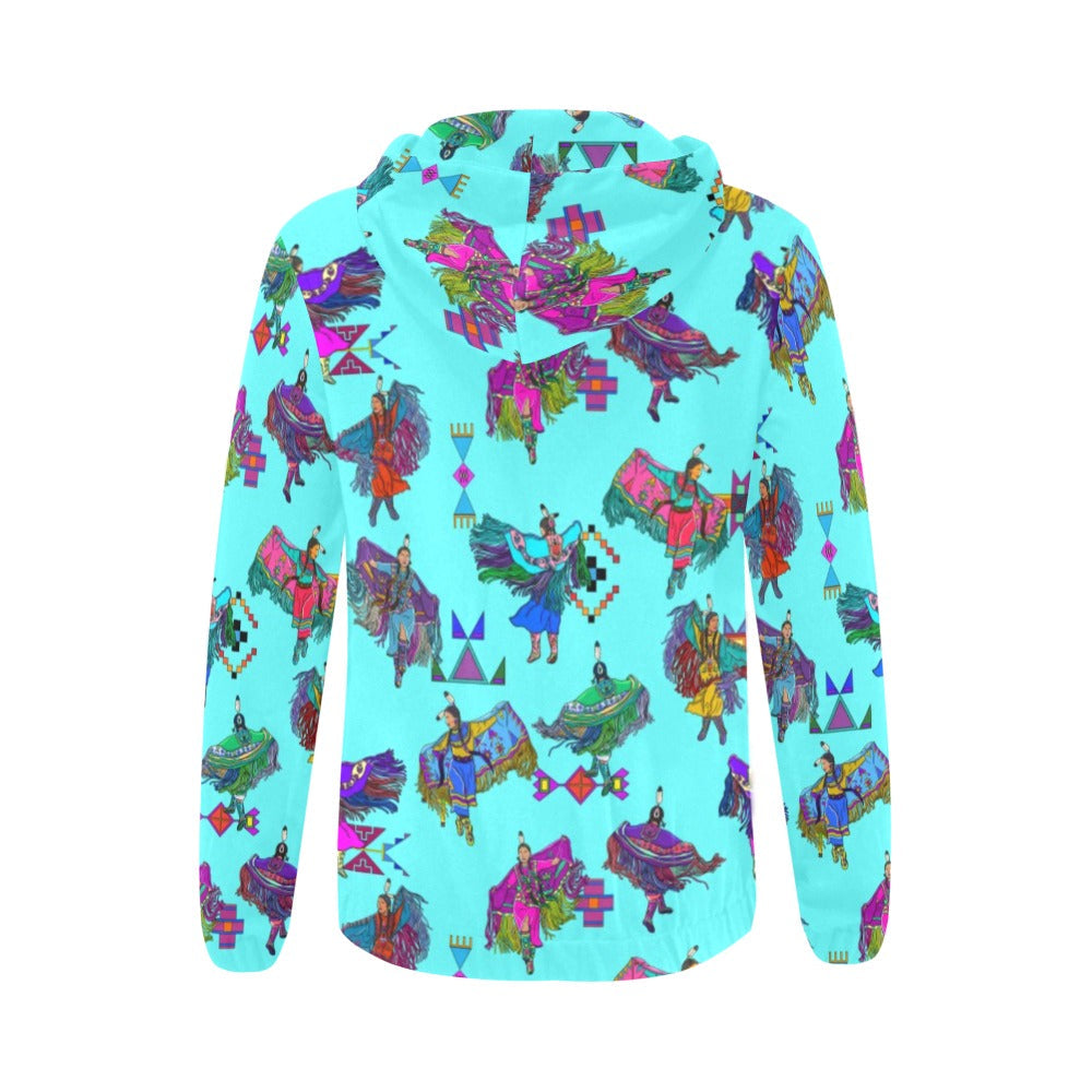 Women's Fancy Dancers Turquoise Full Zip Hoodie for Women
