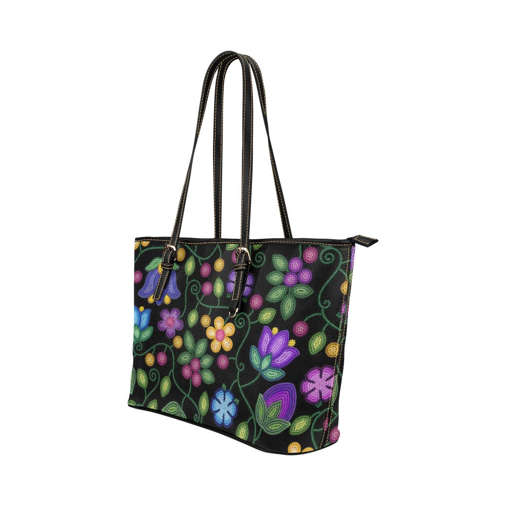 Bloom Uplift Black Leather Tote