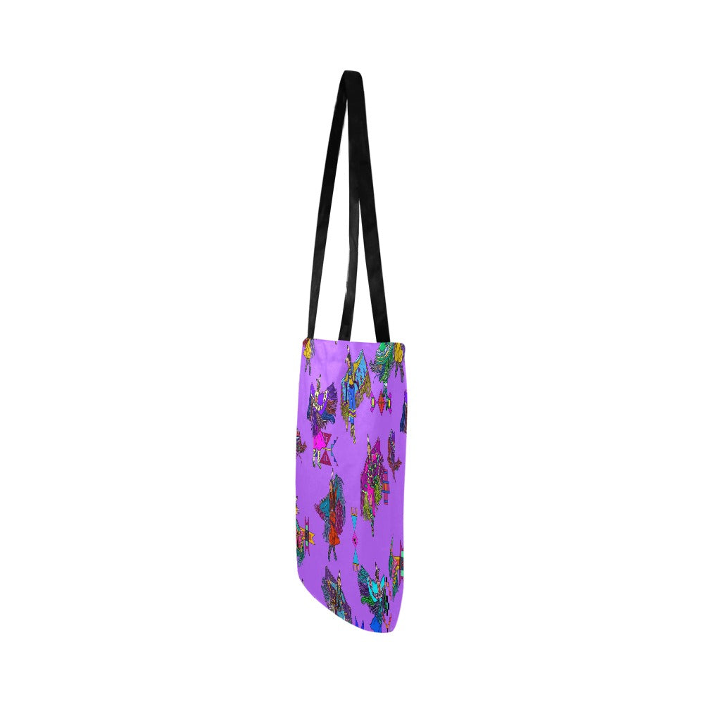 Women's Fancy Dancers Purple Reusable Shopping Bag