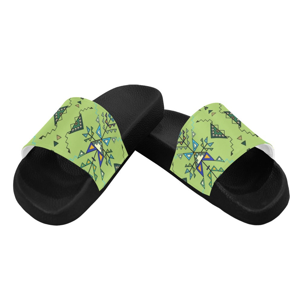 Bear Shield Green Slide Sandals