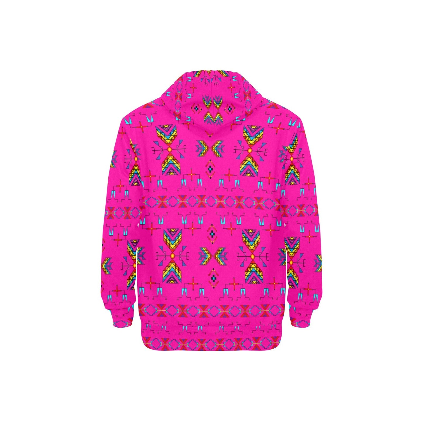 Rainy Chief Rainbow Hot Pink Men's Long Sleeve Fleece Hoodie