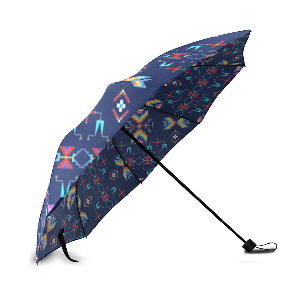 Rainy Chief Rainbow Night Lake Foldable Umbrella
