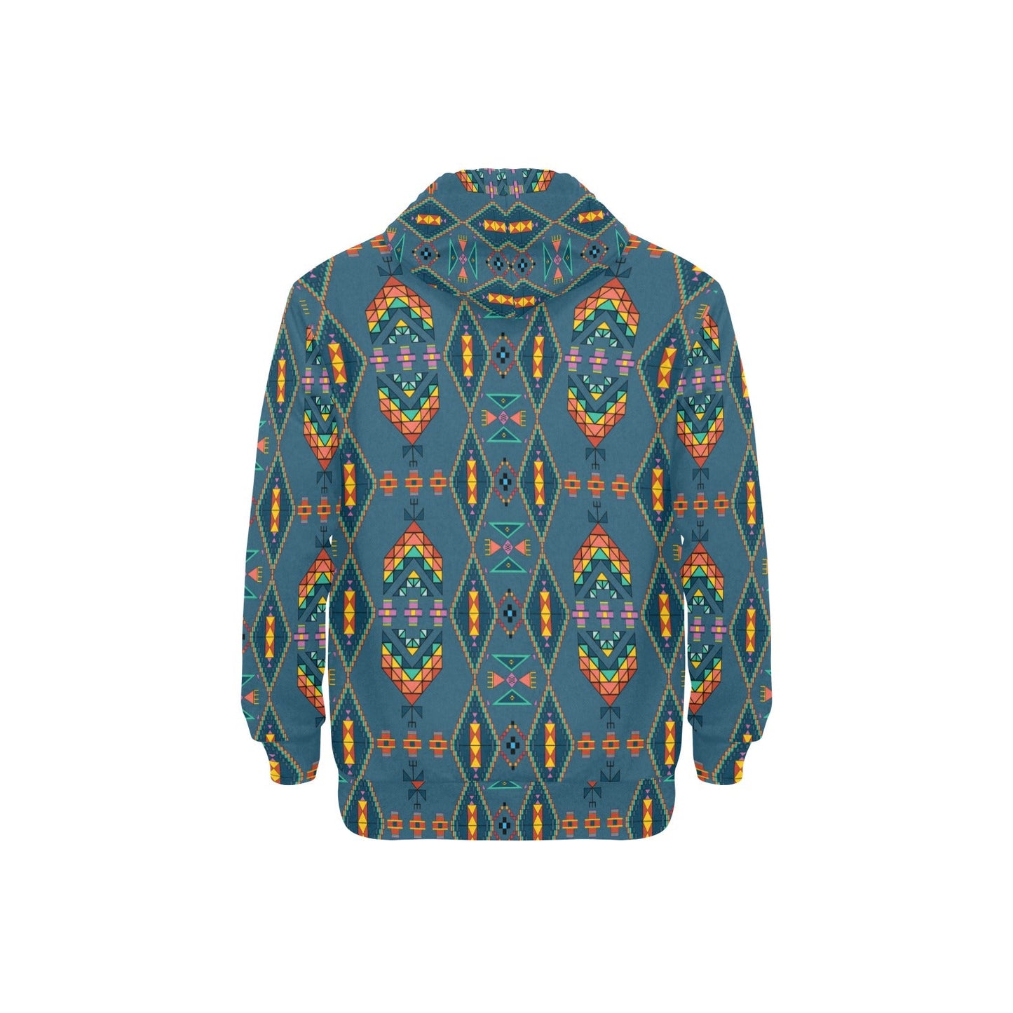 Travois Tipi Deep Lake Men's Long Sleeve Fleece Hoodie