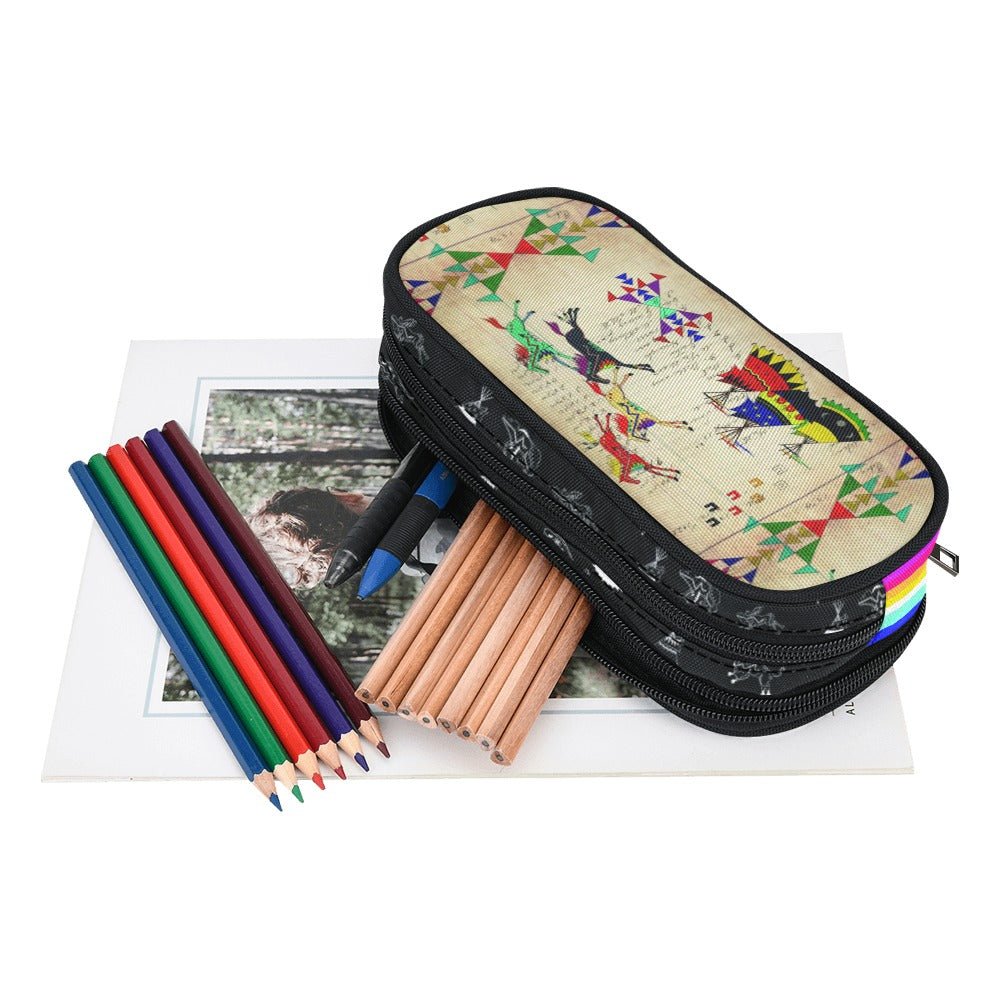 Horses Running Black Sky Pencil Pouch