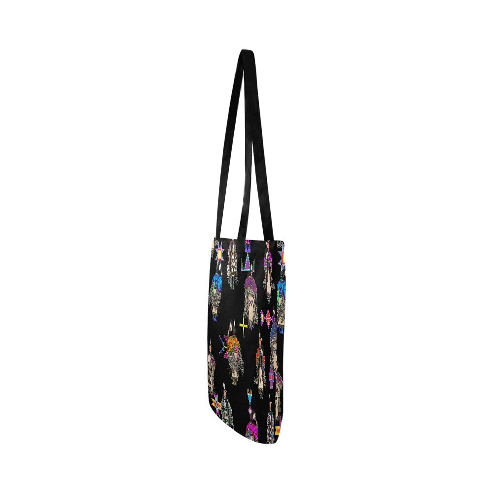 Women's Tradish Dancers Black Reusable Shopping Bag