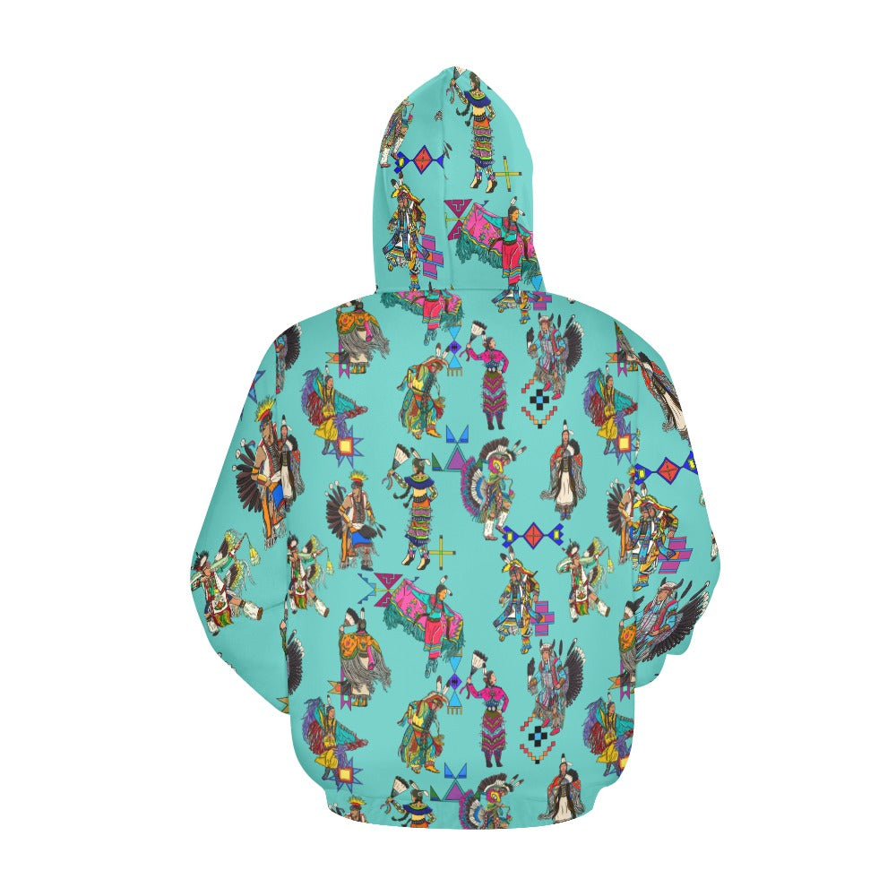Grand Entry Dancers Eggshell Blue Hoodie for Men